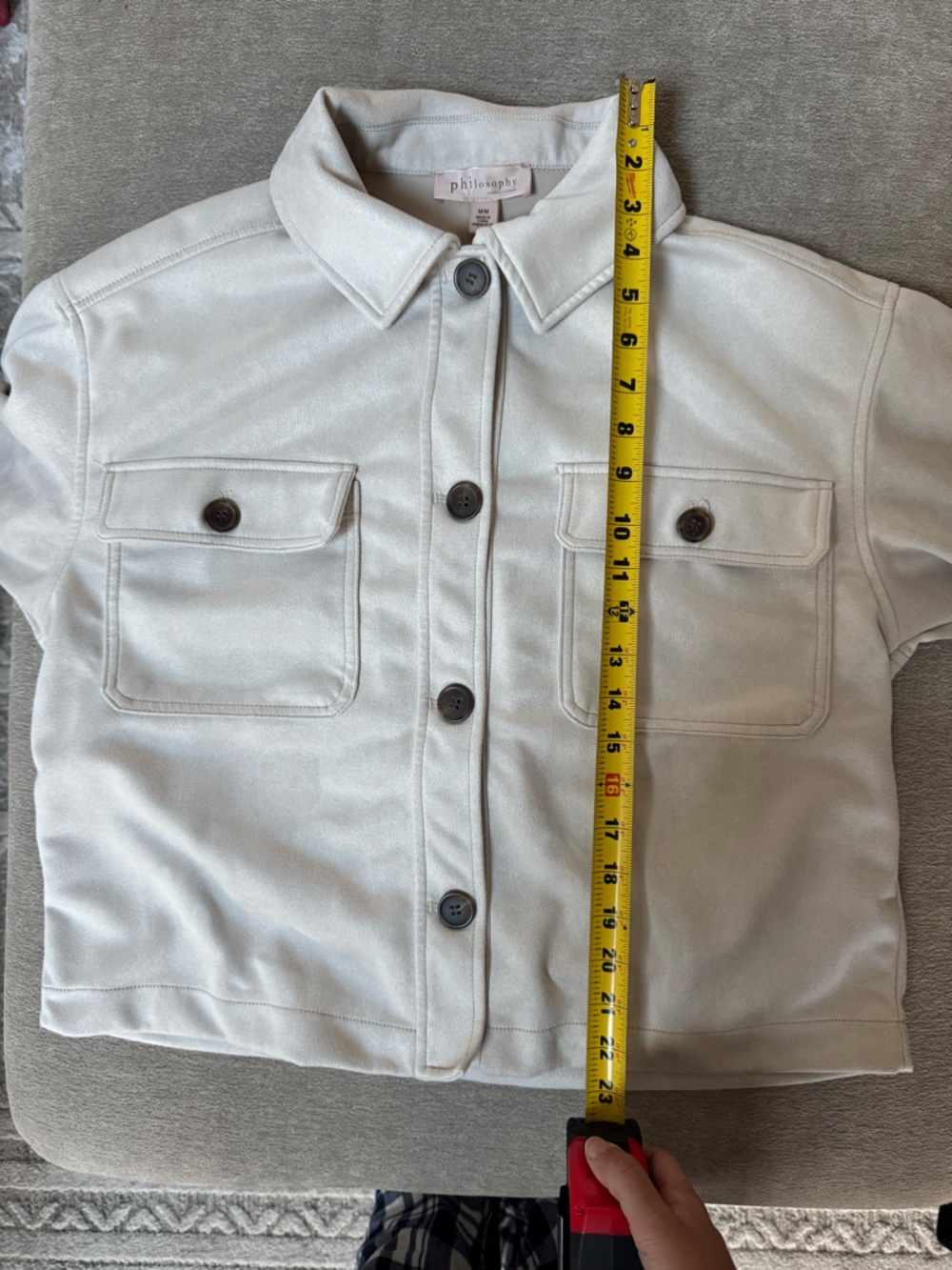 Philosophy Light Beige Button-Front Jacket - Picture 7 of 7
